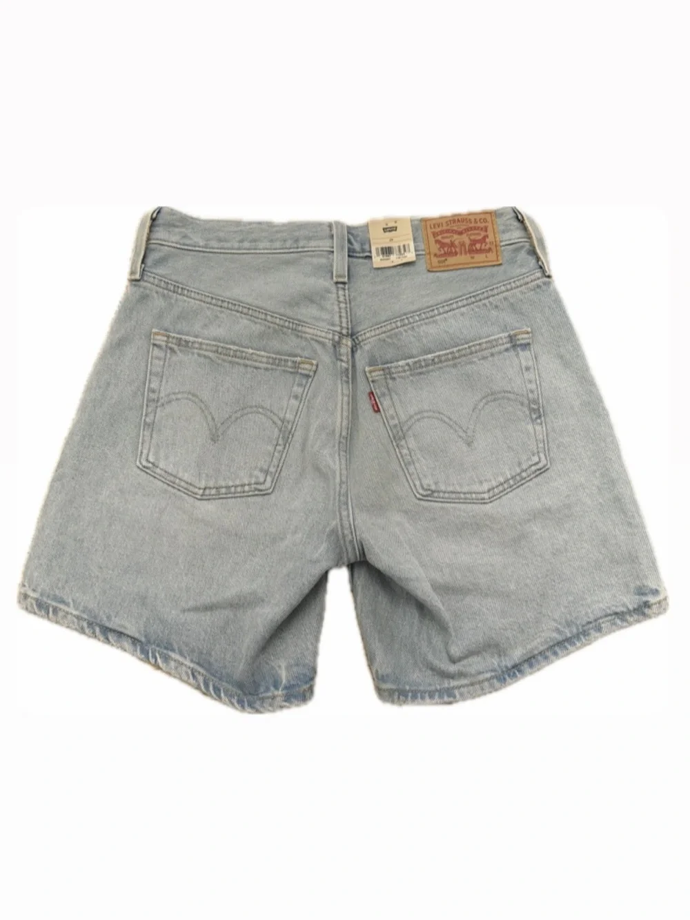 LEVI’S 501 MID THIGH HIGH-RISE BUTTON FLY DENIM SHORTS TAKE OFF DENIM WOMEN 26